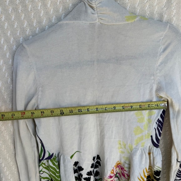 Moth Anthropologie Tropical Parrot Bird Long Sleeve Cardigan Jacket Sweater XS - Picture 13 of 16